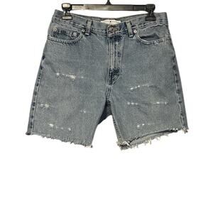 Vintage 90s Tommy Hilfiger Women’s Denim Shorts Size 8 Distressed Cut-offs